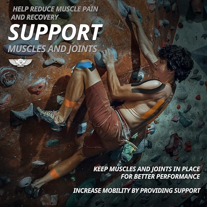 EVERLIT [4-Pack] Pre-Cut Elastic Cotton Kinesiology Therapeutic Athletic Sports Tape, for Pain Relief and Support, 80 Precut 10” Strips (Lime Green)