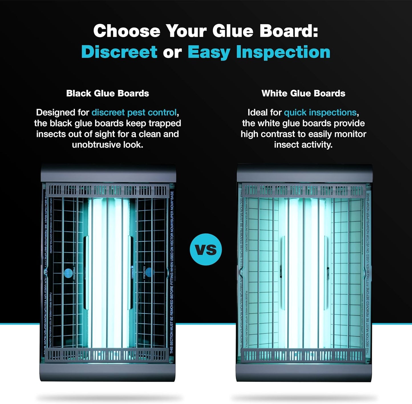 Catchmaster Vector Trap Replacement, UV Light Fly Traps for Home, Unscented Sticky Gnat Glue Boards for House, UV Lamp Insect & Mosquito Killer Refill, Adhesive Bug Light Boards, 12-Pack Black