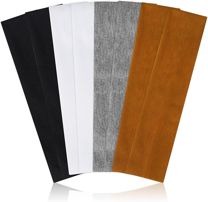 Headbands for Women Non Slip, Stretchy Sweat Headband for Workout Yoga Running, Head Bands for Women's Hair - 8 Pack