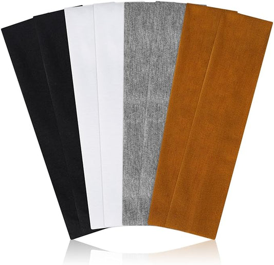 Headbands for Women Non Slip, Stretchy Sweat Headband for Workout Yoga Running, Head Bands for Women's Hair - 8 Pack