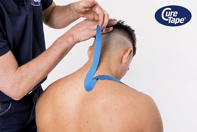 CureTape Sports | Kinesiology Tape for Muscle & Joint Pain | Elastic Therapeutic Tape | Waterproof Athletic Tape | Medical K Tape | 30% Stronger Adhesion | Blue | 2inx16ft | (Pack of 1)