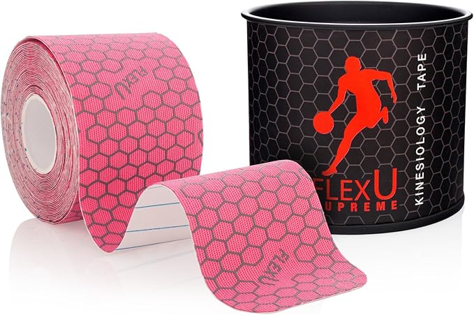 FlexU Kinesiology Tape; Available in Pre-Cut or Continuous Options; Advanced Strength and Flexibility for Enhanced Therapeutic Recovery; Provides Support, Stability, & Pain Relief to Muscles & Joints