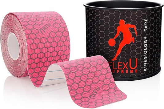 FlexU Kinesiology Tape; Available in Pre-Cut or Continuous Options; Advanced Strength and Flexibility for Enhanced Therapeutic Recovery; Provides Support, Stability, & Pain Relief to Muscles & Joints