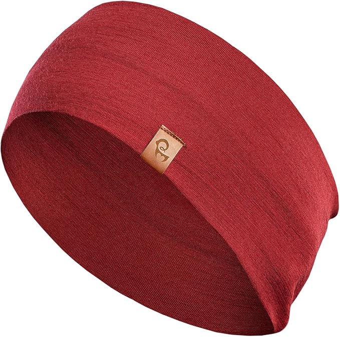 menique Dry Wide Sports Headbands for Women 100% Merino Wool Workout Accessories Wide Yoga Bandana or Scarf Multifunctional Breathable Sweatbands for Running, Cycling, Football, Fitness