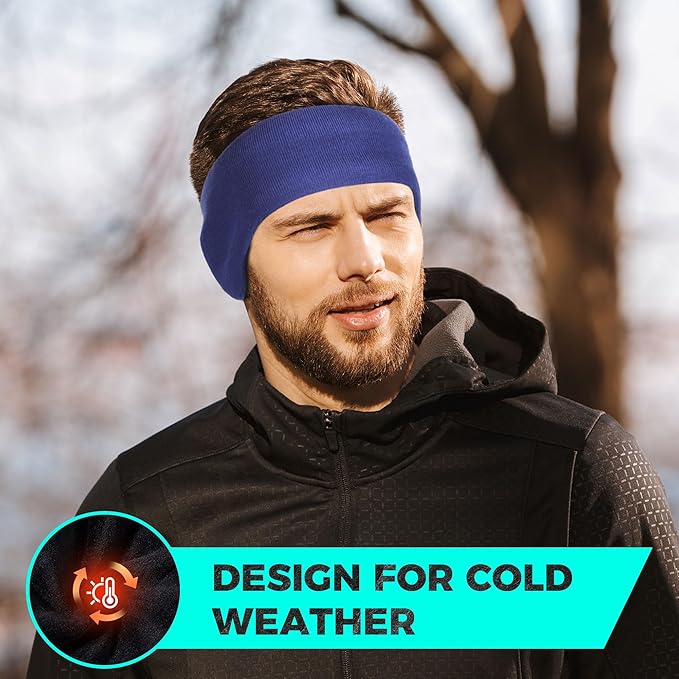 WTACTFUL Winter Double-Layer Fleece Ear Warmers Muffs Headband Ear Covers for Men Women Ski Running Cycling Hiking