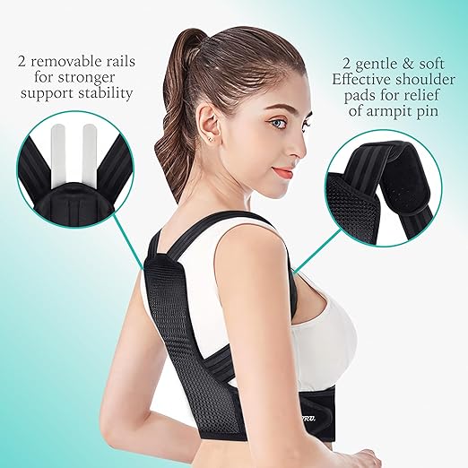 Adjustable Posture Corrector, Back Brace, Posture Trainer, Scoliosis and Hunchback Correction, Back Pain, Spine Corrector (Medium) (Medium)