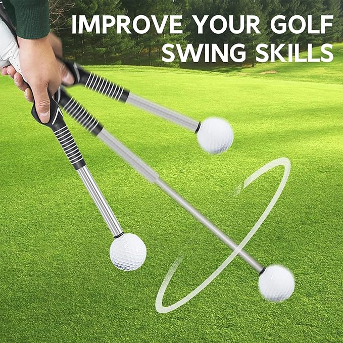 Retractable Golf Swing Training Aid - Golf Swing Trainer, Portable Grip Trainer for Indoor & Outdoor Practice, Improving Strength
