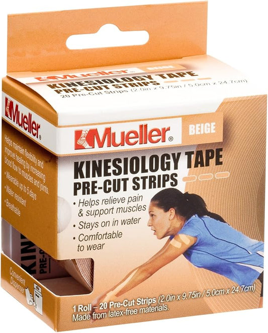 MUELLER Sports Medicine Kinesiology Tape Pre-Cut Strips