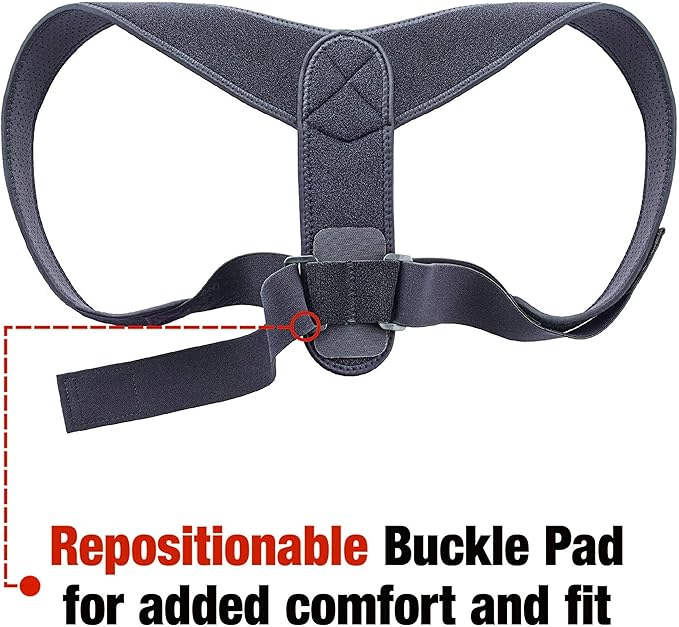 ACE Brand Posture Corrector, Posture Correction, Adjustable, Hook-and-Loop Shoulder Straps Provide Secure Fit, Posture Support Fits Discreetly Under Clothing, One Size Fits Most