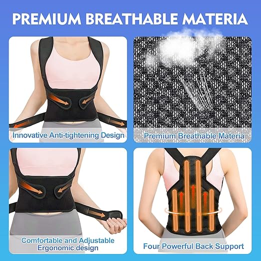 Back Brace Posture Corrector for Women and Men, Adjustable Shoulder Straightener, Posture Corrector Relieves Upper and Lower Back Pain, Lumbar, Neck, Scoliosis, Improves Hunchback, Shoulder Pain (Medium)