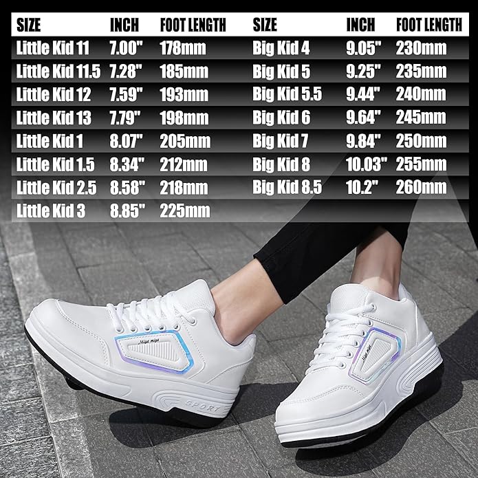 Wooowyet Roller Skate Shoes for Kids Boys Girls Rechargealbe Wheels Sneakers Fashion Roller Wheeled