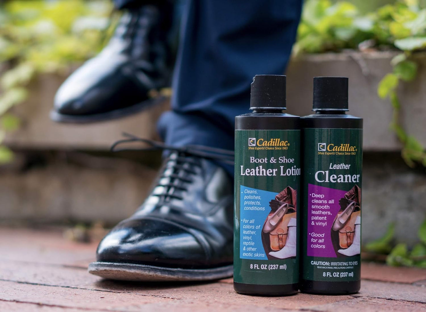 Cadillac Boot and Shoe Leather Lotion 8 Ounces - Cleans, Conditions, Protects, and Polishes Leather Footwear and Accessories