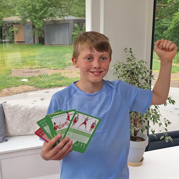 Shuffle Up American Football Card Game – Kids Outdoor Garden Games with 70+ Fun & Active Fitness Workout Cards, American Football Gifts for Boys & Girls, Fun Family Games