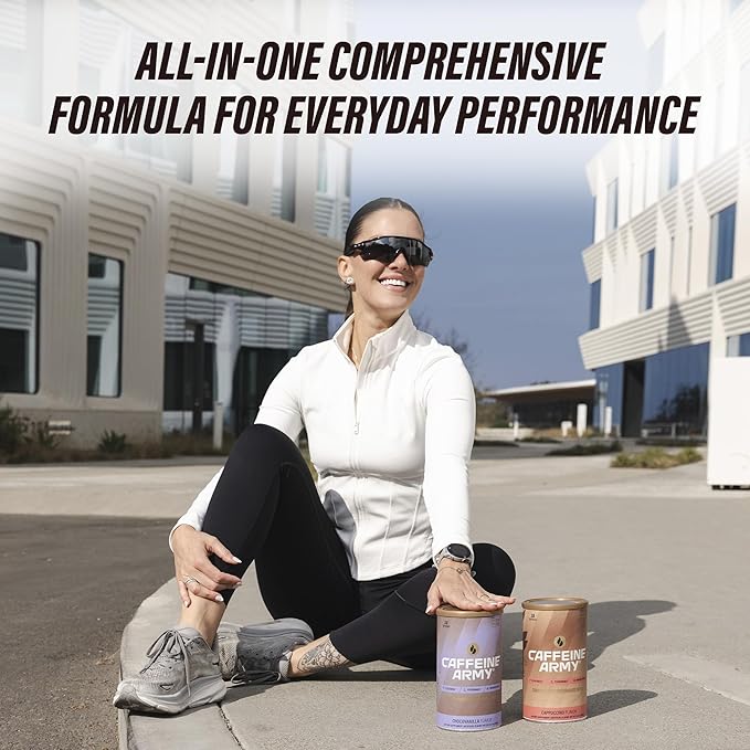 CAFFEINE ARMY Cappuccino | Comprehensive Functional Coffee with MCTs, CoQ10, Collagen and Adaptogens: Clean Energy + Supports Daily Attention, No Jitters or Crash (13.4 oz 38 Servings)