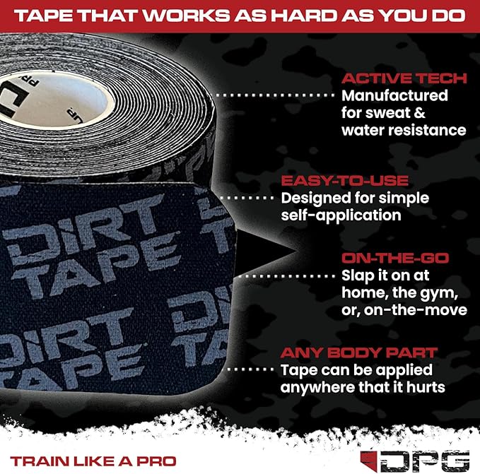 Premium Cotton, Elastic Kinesiology Athletic Tape, 3 Continuous Uncut roll (16.4 feet Long). Latex Free, Hypo-Allergenic, Water Resistant (Grey)