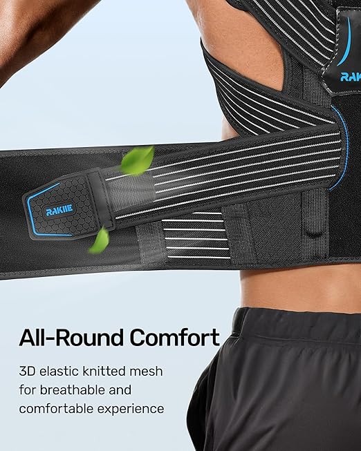 All-round Back Belt Support for Women Men, Breathable Durable Lumbar Support Brace, Lightweight and Invisible Under Clothing, Back Support Brace for Scoliosis Hunchback, Size XL (Upper Waist: 47.2"-53.2")
