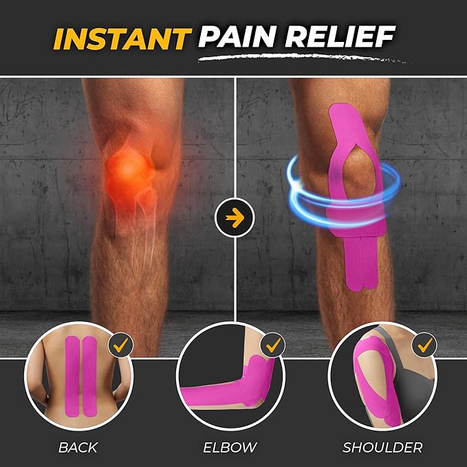 Kinesiology Tape-Incredible Support for Athletic Sports and Recovery + Free Taping Guide-Uncut 2 inch 100 feet Roll (Wild Pink + Free Taping Guide, Pack of 1)