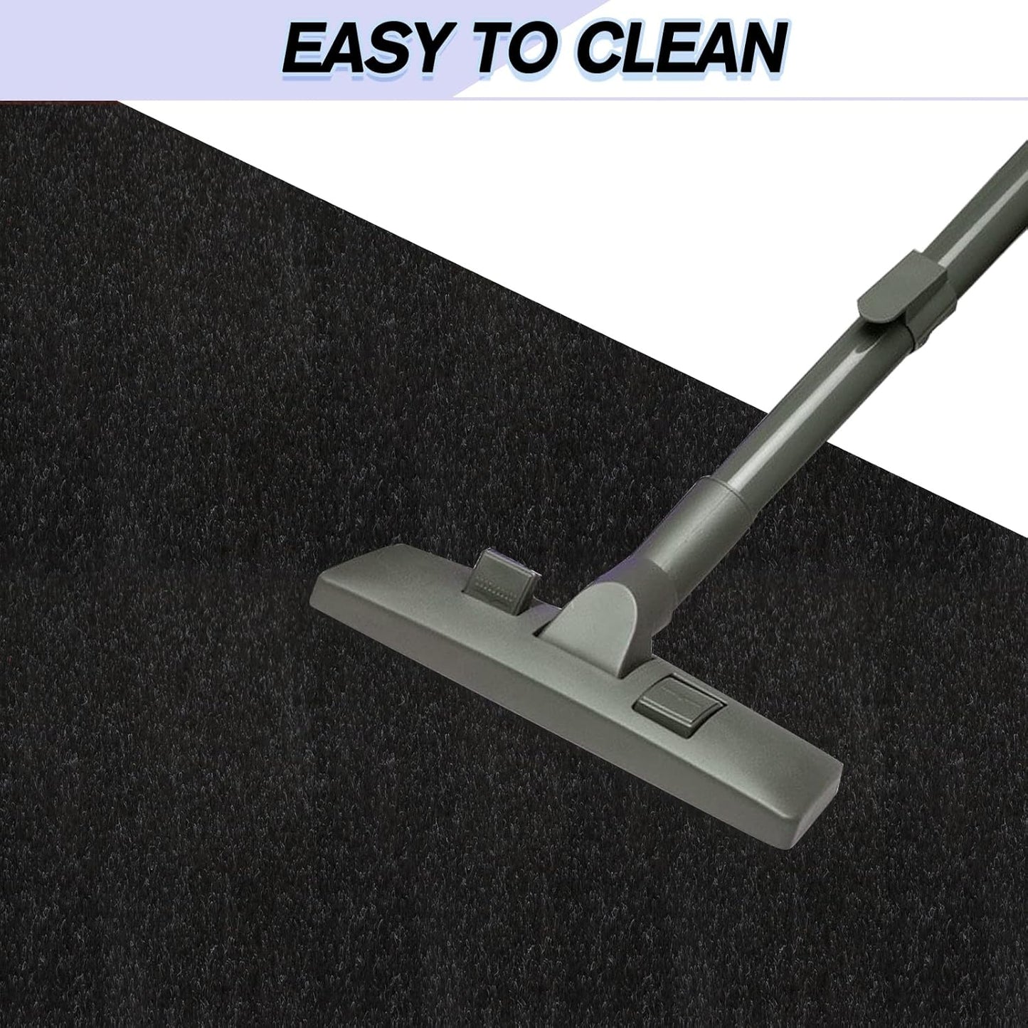 Custom Size Backed Non-Slip Area Rugs Runner, Easy Clean, Waterproof Runner Rugs for Hallway Entryway, Kitchen, Laundry, 3FT x 70FT, Black