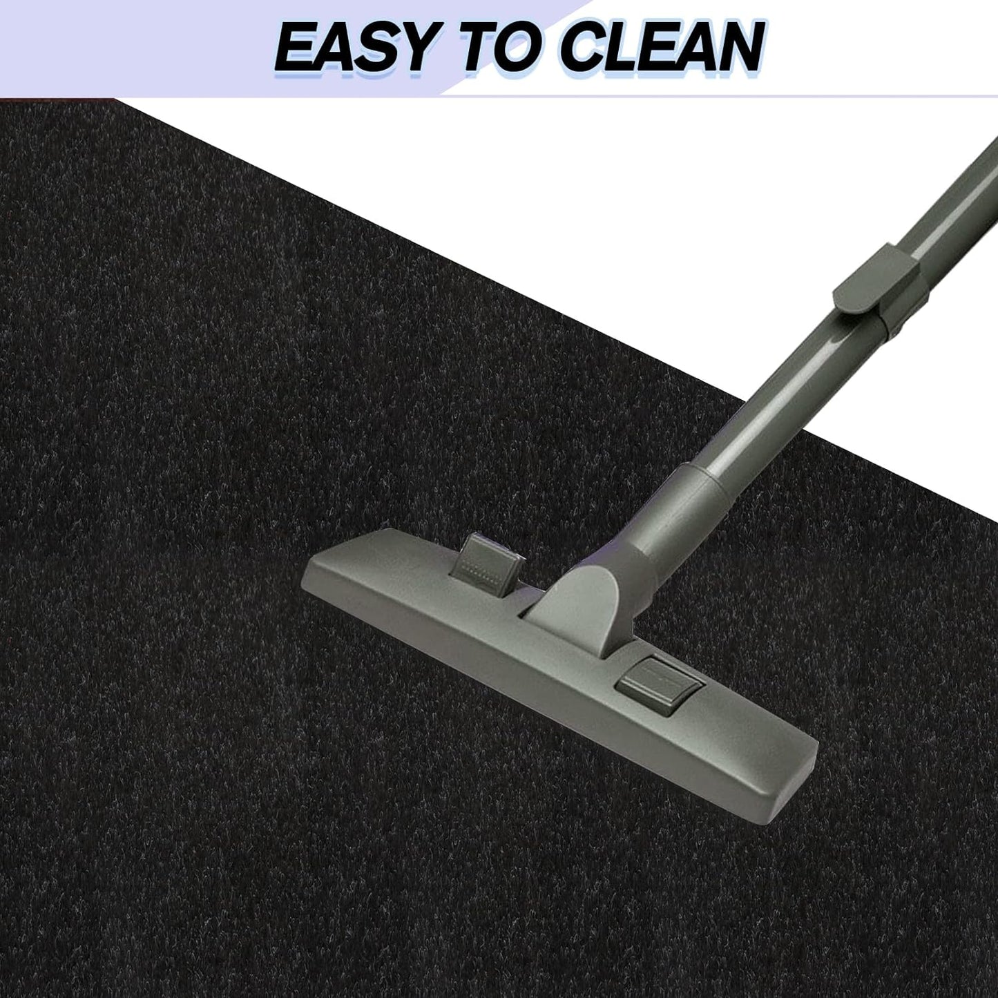 Custom Size Backed Non-Slip Area Rugs Runner, Easy Clean, Waterproof Runner Rugs for Hallway Entryway, Kitchen, Laundry, 3FT x 48FT, Black