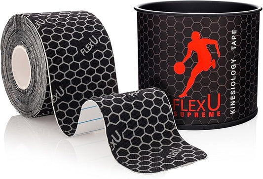 FlexU Kinesiology Tape; Available in Pre-Cut or Continuous Options; Advanced Strength and Flexibility for Enhanced Therapeutic Recovery; Provides Support, Stability, & Pain Relief to Muscles & Joints