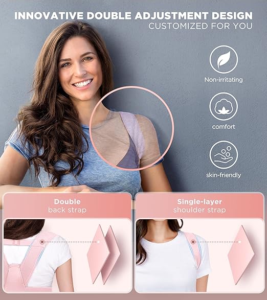 FILLOVE Posture Corrector for Women and Men with Magnetic Therapy Back Support, Strong Traction & Fully Adjustable Upper Back Brace Back Straightener for Neck, Clavicle, Spine and Shoulder Pain Relief