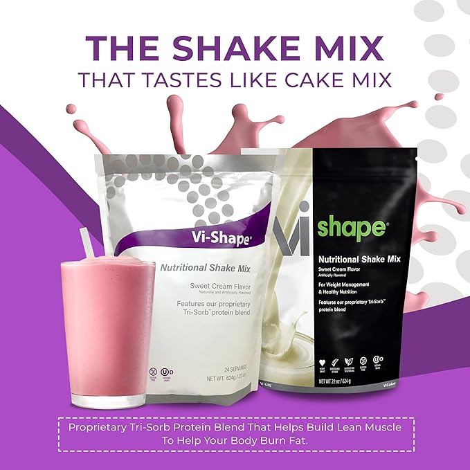 Vi-Shape Original Nutritional Shake Mix Sweet Cream Flavor | 22oz (2 Bags, 48 Servings)