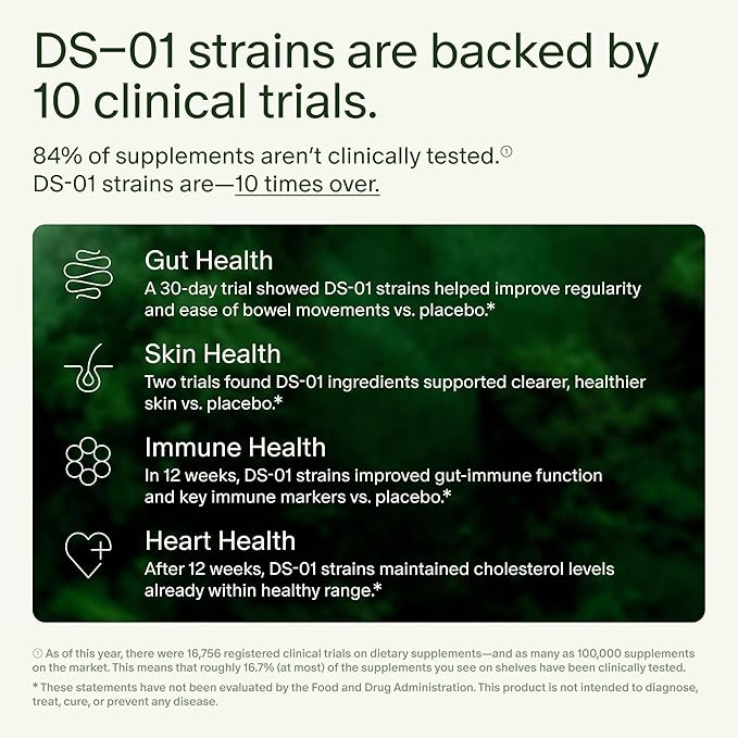 Seed DS-01 Daily Synbiotic - Prebiotic and Probiotic for Women & Men - Digestive Health, Gut Health, Immune Support, Bloating & Constipation Relief - Vegan & Shelf-Stable - 60 Capsules (30-Day Supply)