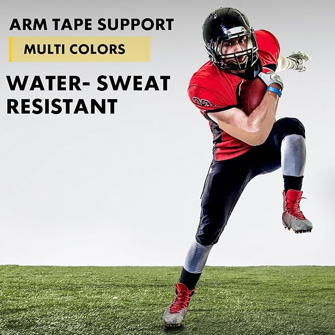 2 Roll Football Turf Tape for Turf Burn - 4 Inches Wide Kinesiology Tape Uncut Design for Arm, Knee, Shoulder, Ankle, and Back - White Athletic Sports Tape - 4 in x 16.4 Ft for Each Roll