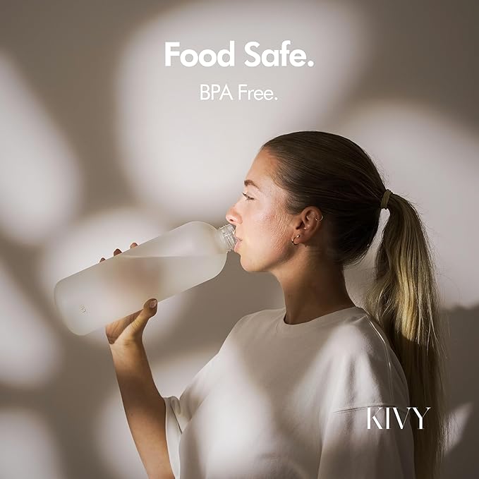 KIVY Slim Water Bottle 50oz [Lightweight & Shatterproof] - Reusable Tritan Water Bottle - Leak Proof Water Bottle for Women & Men - No Spill - Dishwasher Safe