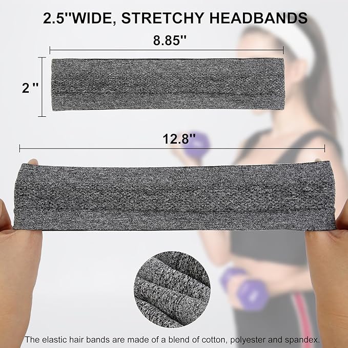 Sweat Bands Headbands for Women Non Slip Workout Sweatbands for Women Hair