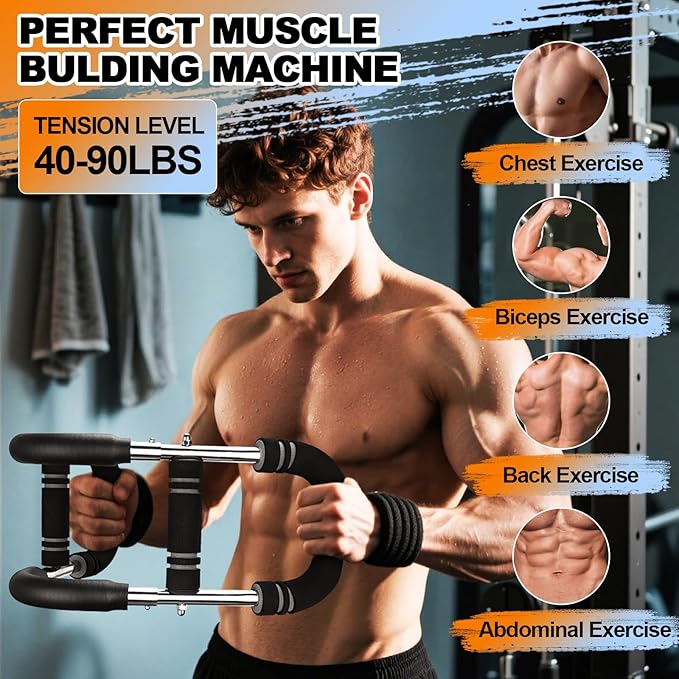 Twister Arm Trainer, 20-60lbs Adjustable Resistance Arm Trainer for Men&Women, Chest Workout Equipment Exercise Equipment for Home, Build Chest Clip Muscle Arm Strength Portable Workout Equipment