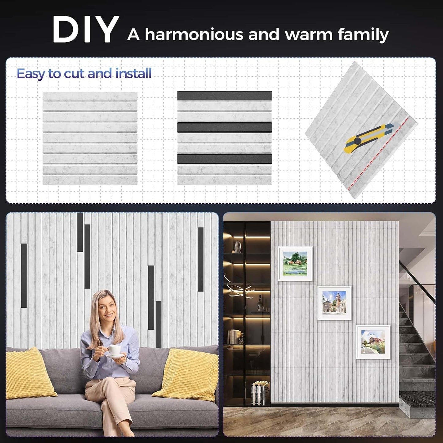 12 Pack Large Soundproof Wall Panels, 15.7 x 15.7 x 0.47 in Sound Proof Foam Panels for Walls, 1.2lb/ft³ High Density, Thicker 0.47in, Acoustic Panels, Sound Dampening Panels Gray