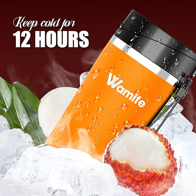 Wamife Portable Blender 16 oz personal blender-for Portable Blender for Shakes and Smoothies,USB-C Rechargeable,Durable Stainless Steel Blades for Powerful Blending Performance,for office gym-Orange