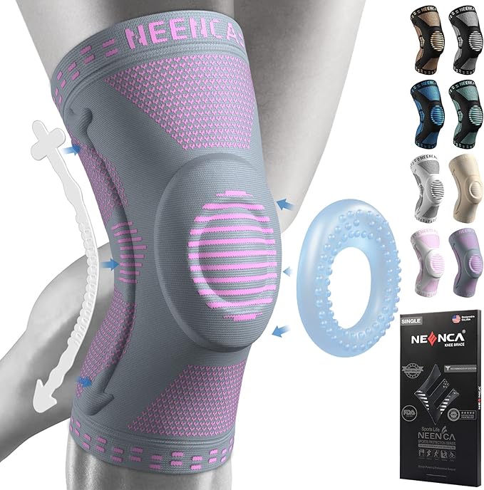 NEENCA Knee Brace for Women & Men, Medical Knee Support with Patella Pad & Side Stabilizers, Knee Compression Sleeve for Knee Pain, Meniscus Tear, ACL, Joint Pain, Runner, Workout - FSA/HSA Eligible