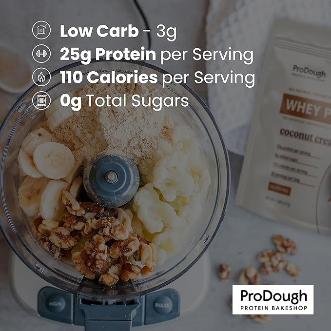 ProDough Gourmet Whey Isolate Hydrolized Protein Powder for Shake Mix- Easy Digest Enzyme Blend, 25g Protein per Serving, Natural Ingredients, Gluten Free, Keto Friendly (Horchata)