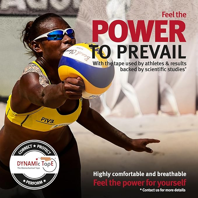 Dynamic Tape | Biomechanical Adhesive Tape | Physio Tape for Knee, Ankle, Shoulder, Leg, Muscle Support | Sports Tape for Football, Rugby, and More - Ideal for Athletes | Black & Beige - 2" Width