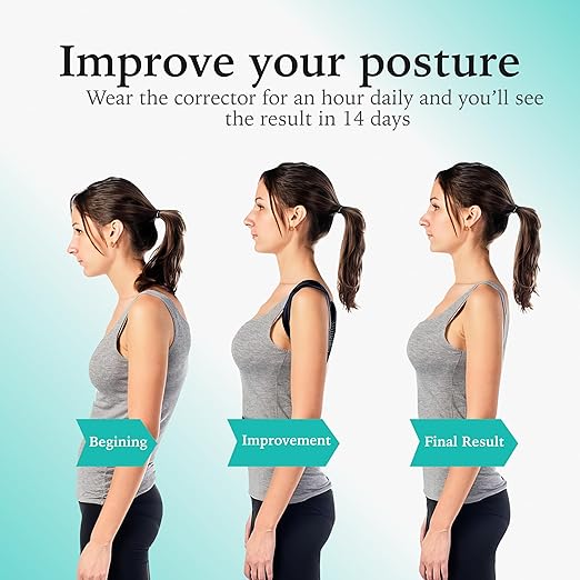 Adjustable Posture Corrector, Back Brace, Posture Trainer, Scoliosis and Hunchback Correction, Back Pain, Spine Corrector (Medium) (Medium)