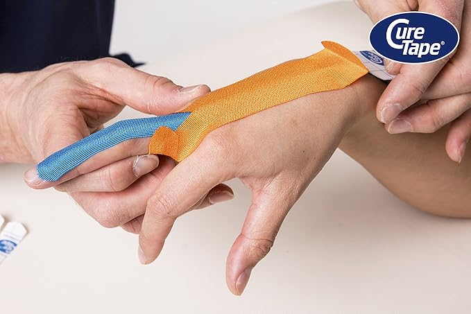 CureTape Sports | Kinesiology Tape for Muscle & Joint Pain | Elastic Therapeutic Tape | Waterproof Athletic Tape | Medical K Tape | 30% Stronger Adhesion | Orange | 2inx16ft | (Pack of 1)