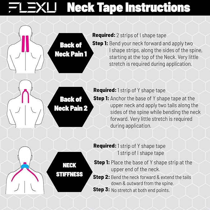 FlexU Kinesiology Tape; Available in Pre-Cut or Continuous Options; Advanced Strength and Flexibility for Enhanced Therapeutic Recovery; Provides Support, Stability, & Pain Relief to Muscles & Joints