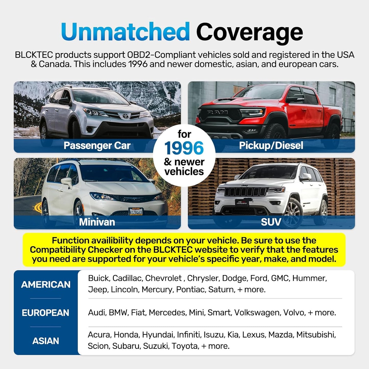 BLCKTEC 430 Bluetooth OBD2 Scanner for iPhone & Android, No Subscription Fee, OBDII Car Code Reader, Diagnose Check Engine, ABS, SRS, Airbag, Supports 1996-2023 Vehicles, App only works in USA &Canada