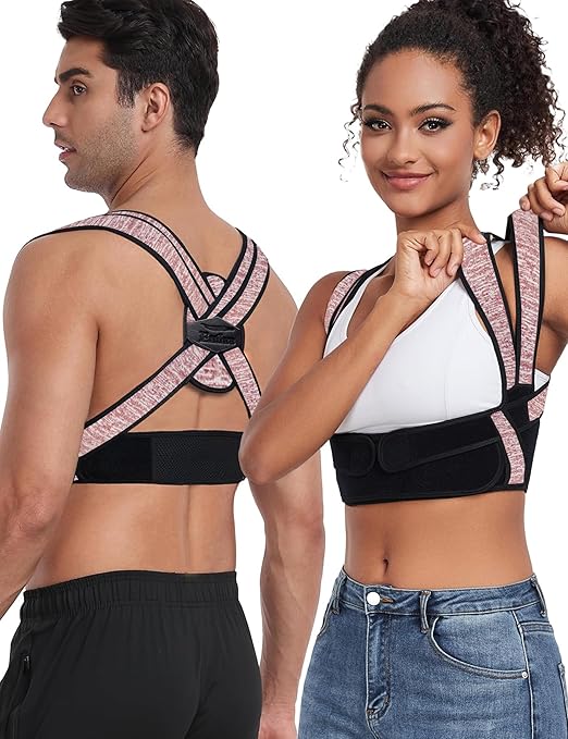 Posture Corrector for Women Men,BI-Straps Back Straightener - Bamboo Fiber Back Brace Posture Corrector - Instant Upper Back Pain Relief