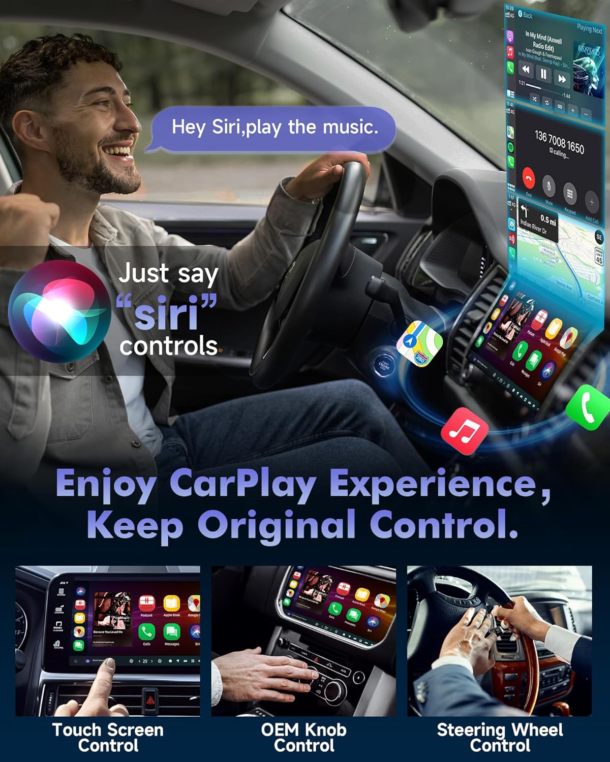 Wireless CarPlay Adapter for iPhone - Plug & Play Wired to Wireless Apple CarPlay Adapter, Fast Auto Connect, Stable & No Delay, Mini Wireless CarPlay Dongle for Cars from 2016 and iPhone iOS, Silver