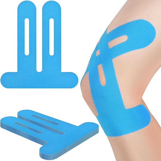 Kinesiology Tape for Knees, 10 Count Knee Tape for Knee Pain Relief Pre Cut, Latex Free Knee Tape, Support Muscles and Joints, Knee Kinesiology Tape Pre Cut, Waterproof and Elastic (Blue)