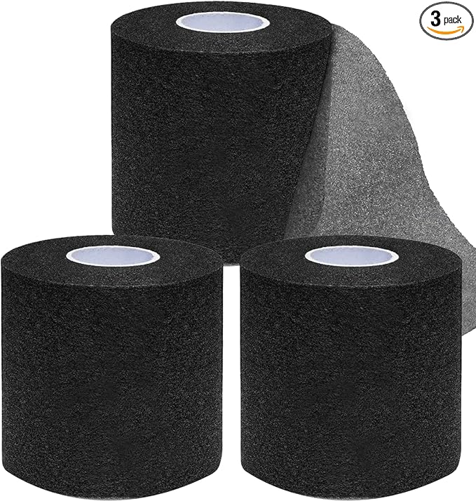 Pre Wrap Tape Athletic,3 Rolls X 22 Yards Black Prewrap Headbands for Hair,Foam Underwrap Sports Wrap
