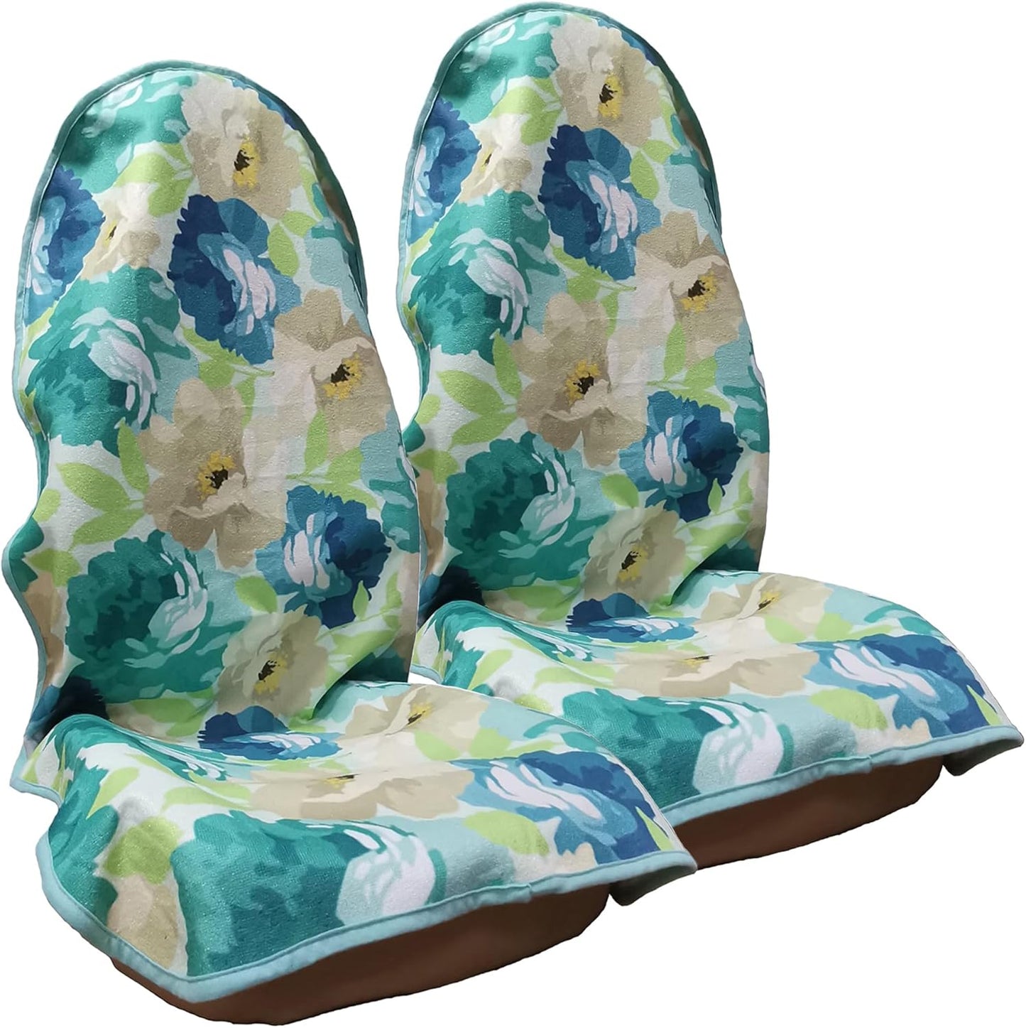Car Seat Cover Protector Front Seats,for Gym Workout,Running,Swimming,Beach and Hiking,Waterproof Sweat Towel Bucket Seat Covers for Cars SUV Trucks (Chrysanthemum, 2Pcs)