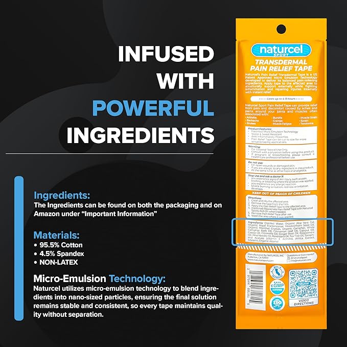 Sport Transdermal Pain Relief Tape, Kinesiology Tape, Sore Joints, Muscles, Back, Knee, Elbow, Shoulder Pain, 2 Elastic Strips(10x2 in), Water Resistant, Accelerated Recovery (Pink, 1 Pack)