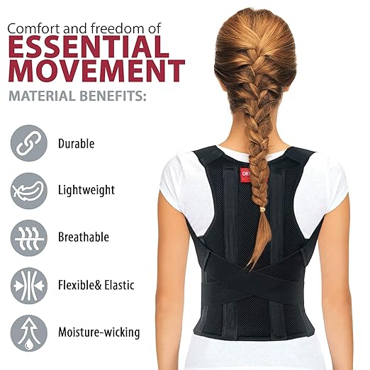ORTONYX Comfort Back Brace Posture Corrector for Women and Men, Shoulder Clavicle Thoracic Support/L
