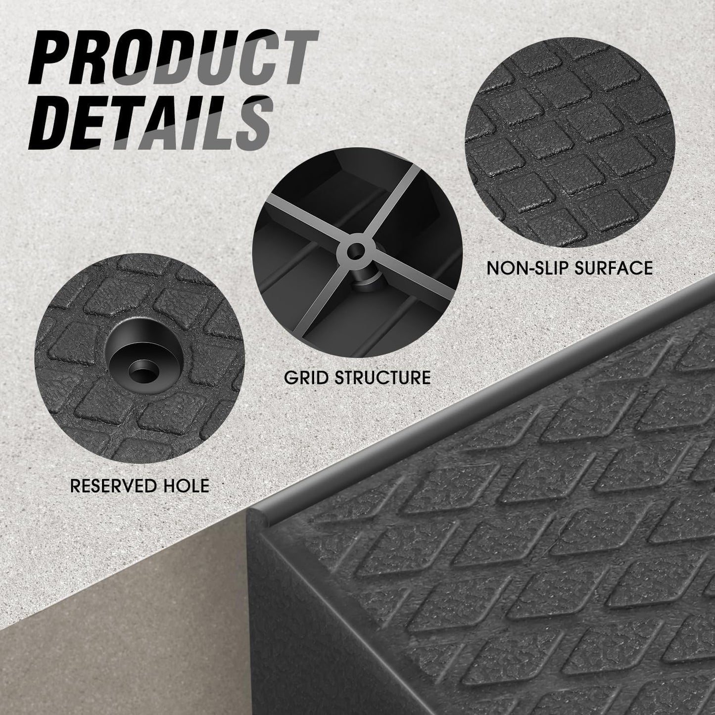 DNA MOTORING 2pcs 2" Rise Rubber Curb Ramp Heavy Duty Loading Driveway Ramp Threshold Ramp 38.6 in L x 5.9 in W x 2 in H for Loading Dock, Warehouse, Wheelchair, Motorcycles, Cars, TOOLS-00643