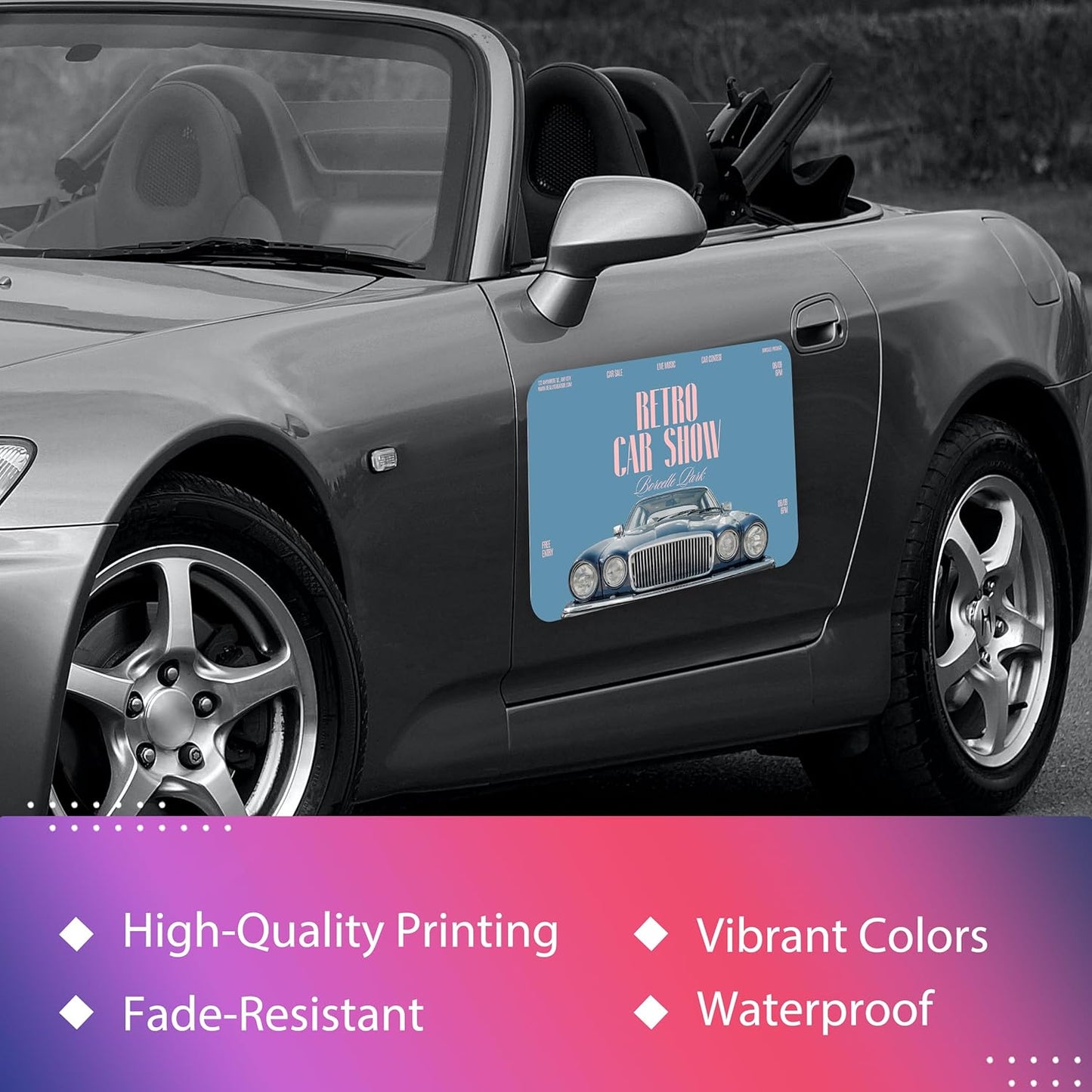 Custom Magnetic Bumper Stickers 2 Pack | Personalized Logo, Text, and Image Reflective Magnetic Signs for Vehicles | Effective Advertising Signs | Various Size | Weather-Resistant - 3x10in