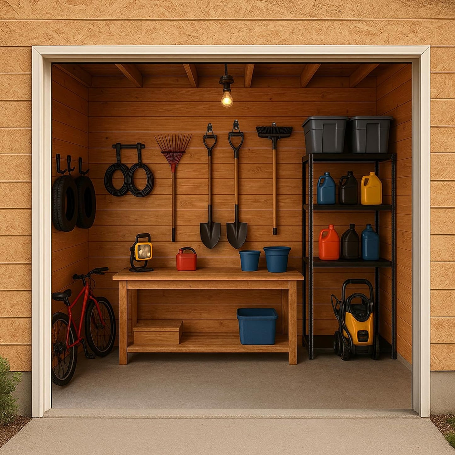 8 Pack Garage Hooks, Garage Tool Organizer Wall Mount, Heavy Duty for Utility Organizer, Steel Utility Garage Hooks for Ladders, Garden Tools, Bike